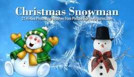 21 Christmas Snowman Photoshop Brushes