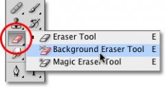 The Background Eraser Tool in Photoshop. Image © 2010 Photoshop Essentials.com