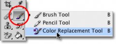 The Color Replacement Tool in Photoshop. Image © 2010 Photoshop Essentials.com