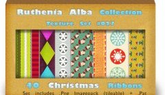 Txt Set 26 Christmas Ribbons by Ruthenia Alba Free Photoshop Christmas Patterns Download Collection 2